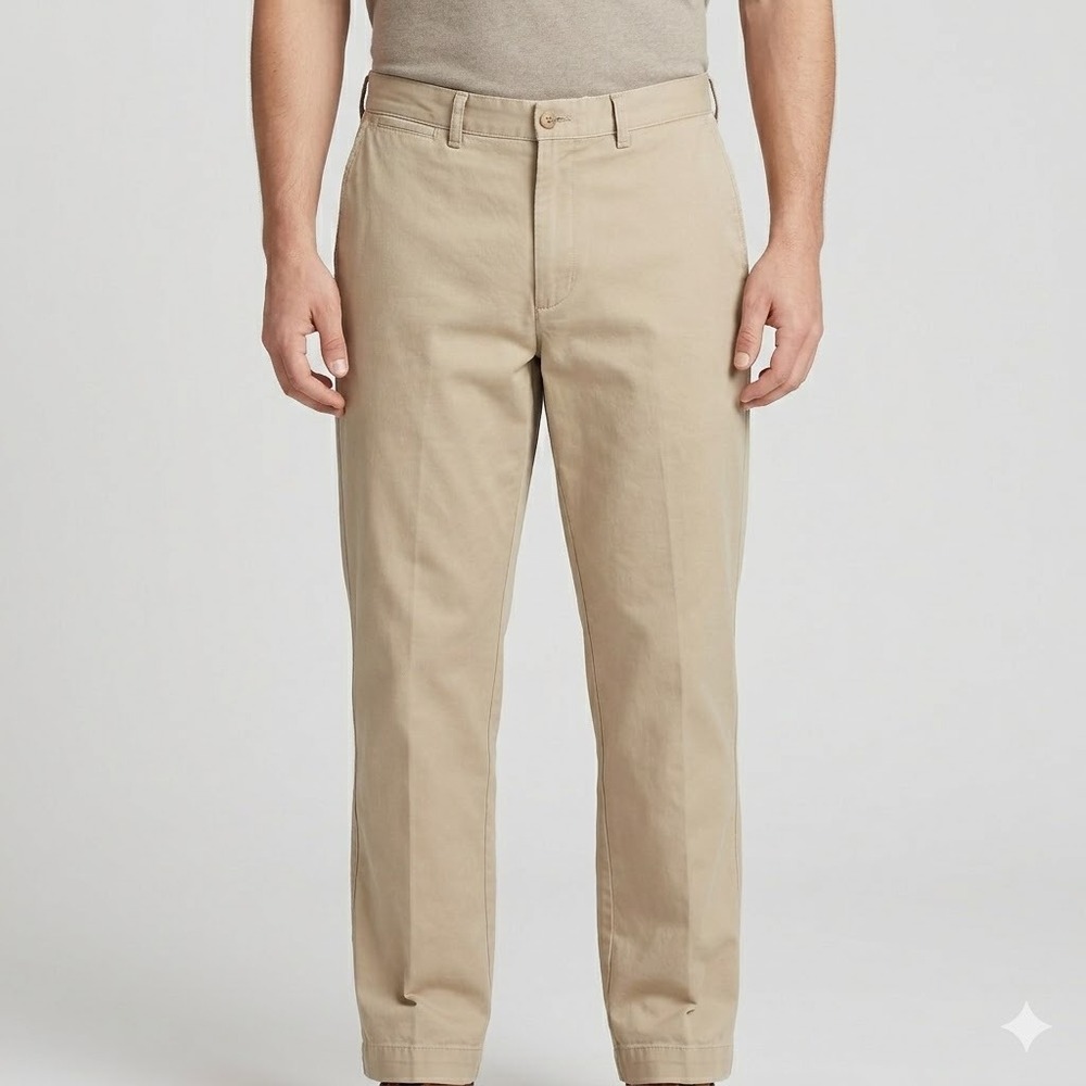 Polo Ralph Lauren Preston Pant 36 Chino Twill Flat‎ Front Beige Khaki Tan 100%